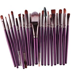 Pinceis Maquiagem Profissional Kit 20 Peças Cerdas Púrpura