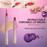 Pincel de maquiagem portátil Retrátil Lip Brush Pink Single-headed Rayon Lip Gloss Brush Ferramentas de Beleza