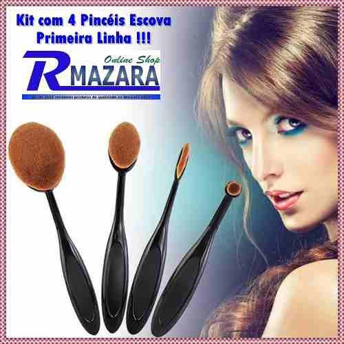 Pincel Escova Kit 4 Peças - Beautycare