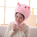 Pink Pig Shaped bonito curto Plush Headwear Foto Props Pig Hat