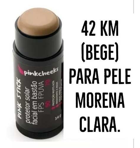 Pinkcheeks Protetor Solar Facial Pink Stick Cor: 42Km (bege -pele Morena Clara)