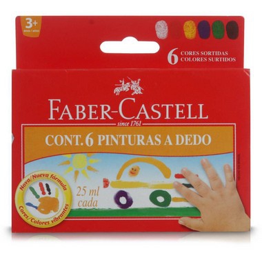 Pintura a Dedo 25ml - 6 Cores - Faber Castell