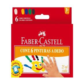 Pintura a Dedo com 6 Cores - Cada com 25ml Faber Castell