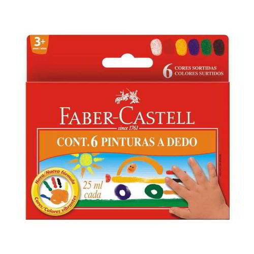 Pintura Dedo 6 Cores 25ml Faber-castell