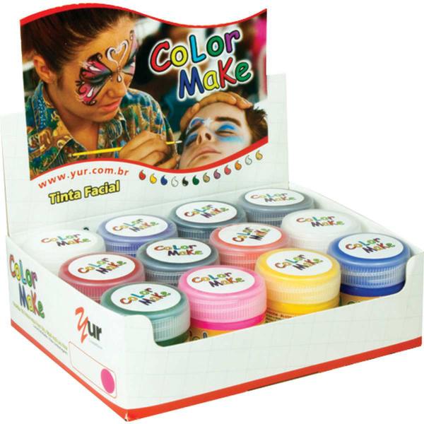 Pintura Facial Liquida 12 Cores Sortidas 15ML - Colormake