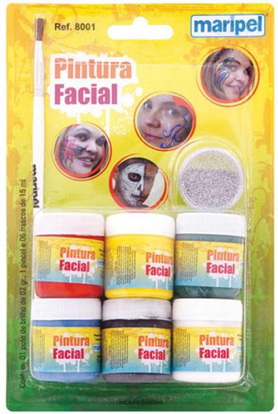 Pintura Facial Liquida + Pincel 6CORES 15ML C CT.C/06 Maripel