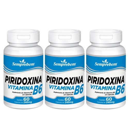 Piridoxina Vitamina B6 ¿ Semprebom - 180 Cap. de 240 Mg.
