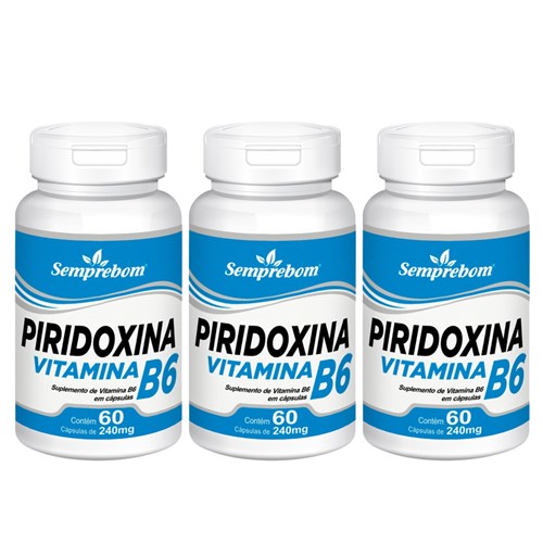 Piridoxina Vitamina B6 – Semprebom - 180 Cap. de 240 Mg.