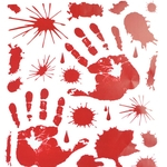 Piso Assombrado Pegada Sangrenta Handprint Adesivo Decoração De Festa De Halloween