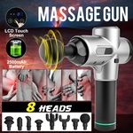 Pistola de massagem Massageador muscular Ultra-silencioso nível de 20 velocidades Massageador de tecidos profundos para alívio da tensão muscular com 8 adaptadores massageadores