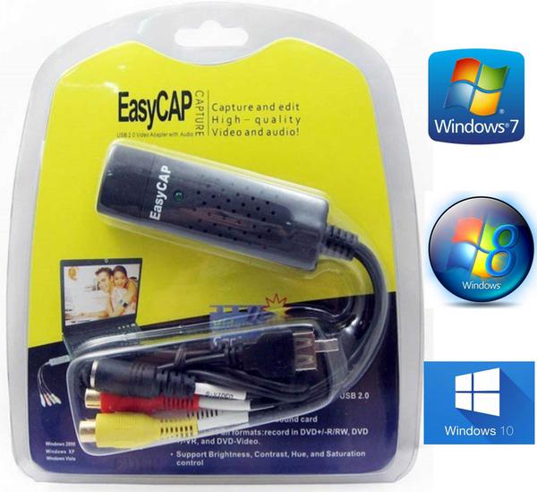 Placa de Captura Usb 2.0 Easycap Dc60+ P/ Ps2 Ps3 e Xbox 360