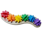 Placa De Lagarta De Madeira 6 Cores De Engrenagem Intercambiável DIY Brinquedo Inteligente Para Crianças