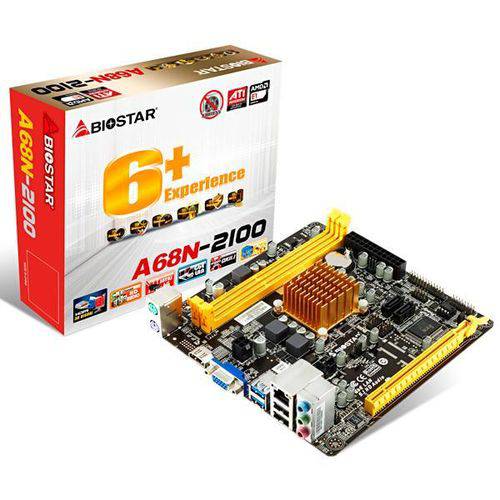 Placa Mãe Biostar A68n-2100 6+ Experience Processador Amd E1-2100 - Até 2 Ddr3