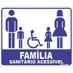 Placa Sinalização Banheiro / Sanitário - Família Acessível