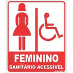 Placa Sinalização Banheiro / Sanitário - Feminino Acessível