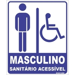 Placa Sinalização Banheiro / Sanitário - Masculino Acessível