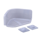 Plastic Canto armazenamento Rack com Seamless Adhesive Duche Shelf organizador para Cozinha Decoração do Banheiro