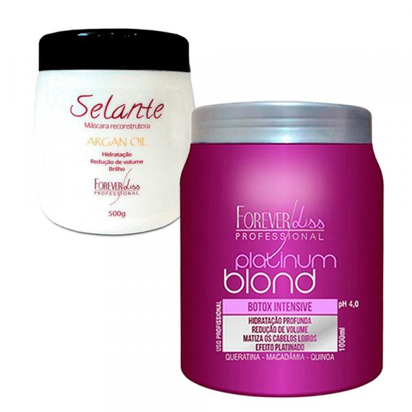 Platinum Blond Matizador Platinum 1kg e Selante Térmico 500g - Forever Liss