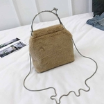 Plush Shoulder Messenger Bag Simples das mulheres bolsa de moda Mobile Phone Bag