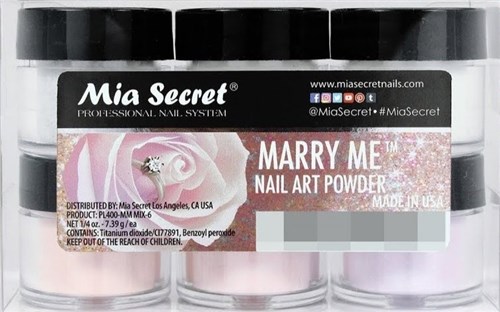 Pó Acrílico | Kit Marry me | 6 Cores 7.39 Gr | Mia Secret