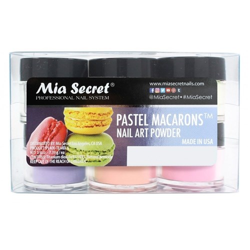 Pó Acrílico | Kit Pastel Macarons | 6 Cores 7.39 Gr | Mia Secret