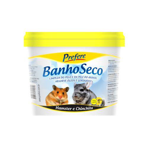 Pó Banho Seco para Hamster Chinchila Prefere 1kg