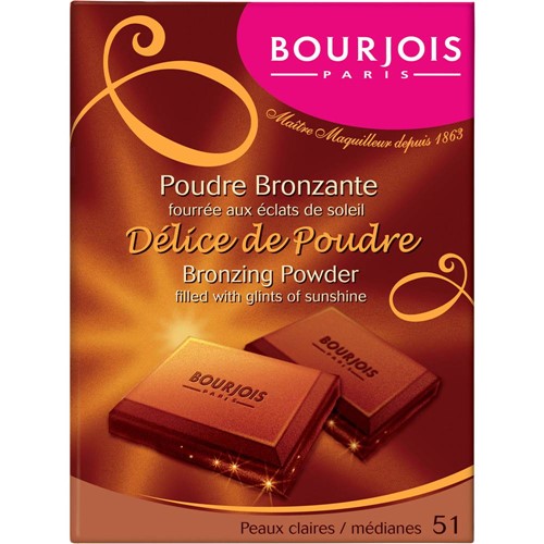 Pó Bronzeador Délice de Poudre - Poudre Bronzante Fourrée Aux Éclats de Soleil - Bourjois