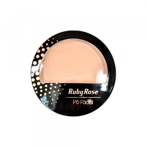 Pó Compacto Facial Ruby Rose HB-7212 Cor 19 Nude Rosado - 10,5g