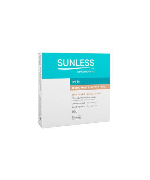 Pó Compacto Vegano Sunless com Fps 50 - Bege Claro - Efeito Matte Farmax - Sunless Farmax