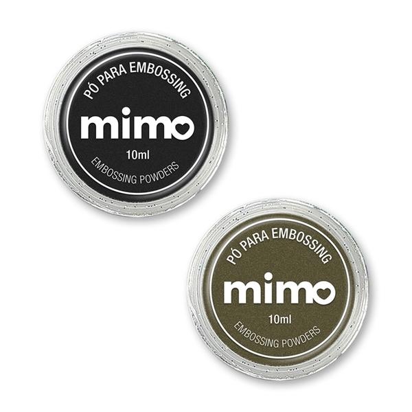 Pó de Embossing Comum Preto e Ouro Velho - Mimo - 2 Unids