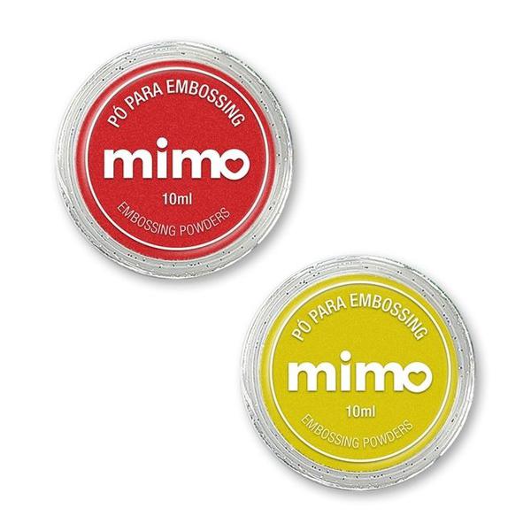 Pó de Embossing Comum Vermelho e Amarelo - Mimo - 2 Unids