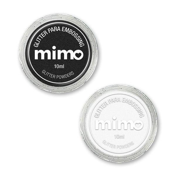Pó de Embossing Glitterizado Preto e Branco - Mimo - 2 Unids