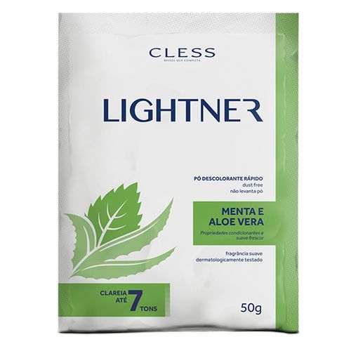 Pó Descolorante Cless Lightner Menta/Aloe Vera 12 Envelopes C/ 50g