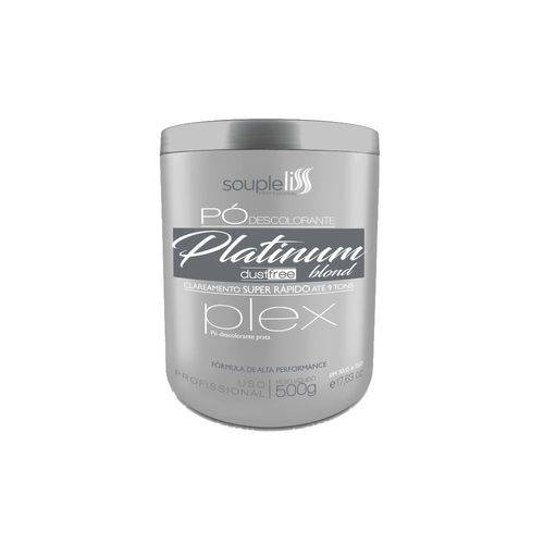 Pó Descolorante Dust Free 500g Platinum Blond Prata Plex Souple Liss