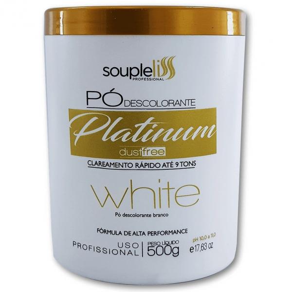 Pó Descolorante Platinum Dust Free White Souple Liss 500g