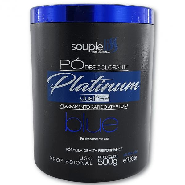 Pó Descolorante Profissional Platinum Dust Free Blue 500g - Souple Liss