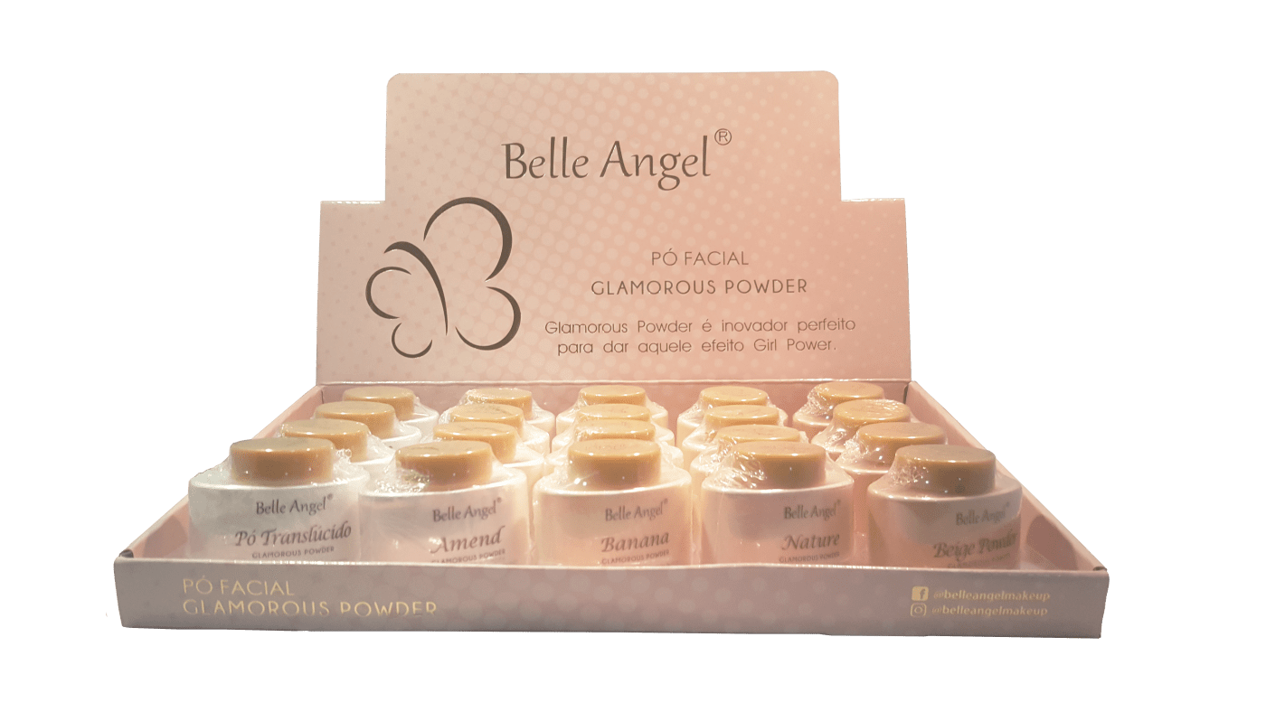 Pó Facial Glamorous Power Belle Angel B076 - Box C/ 20 Unid