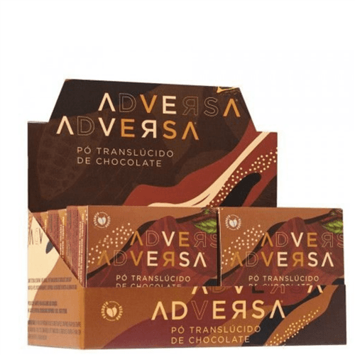 Pó Facial Translúcido de Chocolate Vegano Adversa - Box C/ 6 Un.