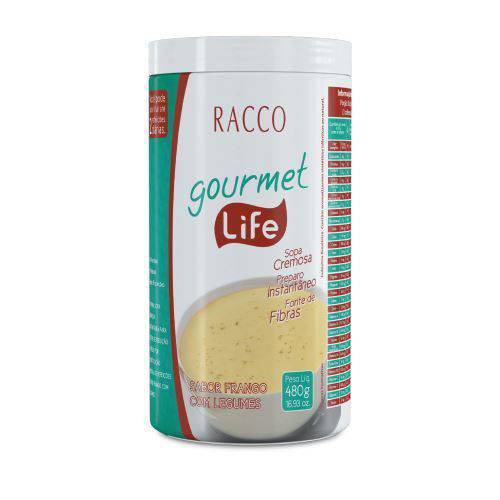 Pó para Sopa Cremosa Instantânea Sabor Frango com Legumes Gourmet Life 480g - Racco (964)