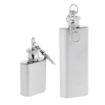 Pocket Hip Flask Key Ring Keychain Aço Inoxidável Licor Barware 28ml + 56ml