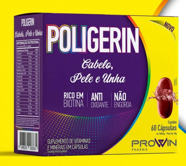 Poligerin Cabelos , Pele E Unhas 60 Capsulas Prowin