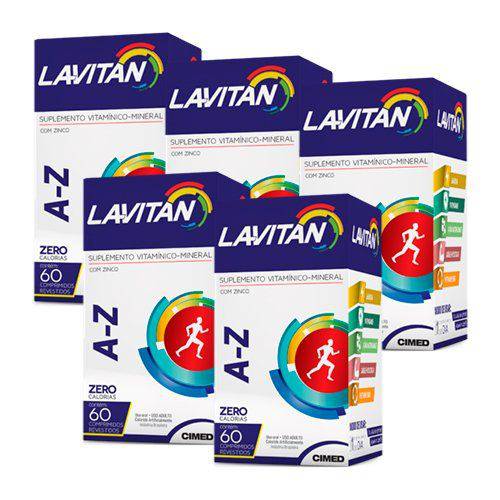 Polivitamínico Lavitan A-Z - 5 Un de 60 Comprimidos - Cimed