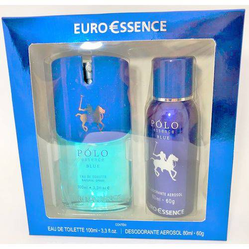 Pólo Blue Perfume EuroEssence 100ml e Aerosol 80ml Kit