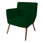 Poltrona Cadeira Decorativa Aurora com Pé Palito com Sala de Estar Suede Verde - BC DECOR