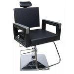 Poltrona Cadeira Reclinável P/ Barbeiro Maquiagem Salão - Preta