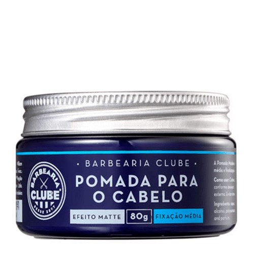 Pomada para Cabelo Efeito Matte 80g Barbearia Clube Azul-Marinho