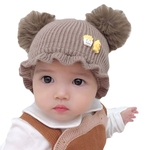 Pompons De Bebê Moda Pato Plissado Aro De Tricô Chapéu Cap Orelha Quente Gorro Headwear