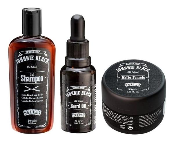 Ponto 9 Johnnie Black Sh.3x1 + Beard Oil + Matte Pomade 55g