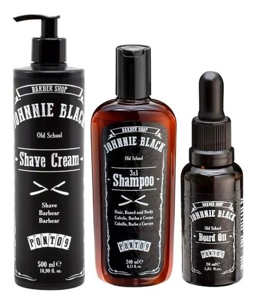 Ponto 9 Johnnie Black Shave Cream 500ml+ Sh.3x1 + Beard Oil