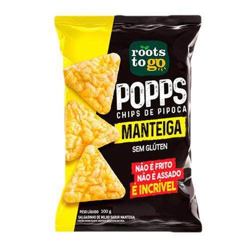 Popps Chips de Pipoca Sabor Manteiga 35 G